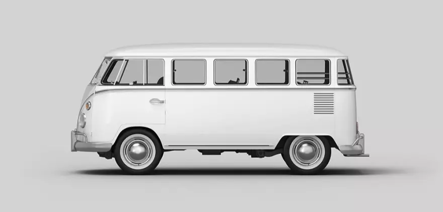 Download Mock up of an old minibus