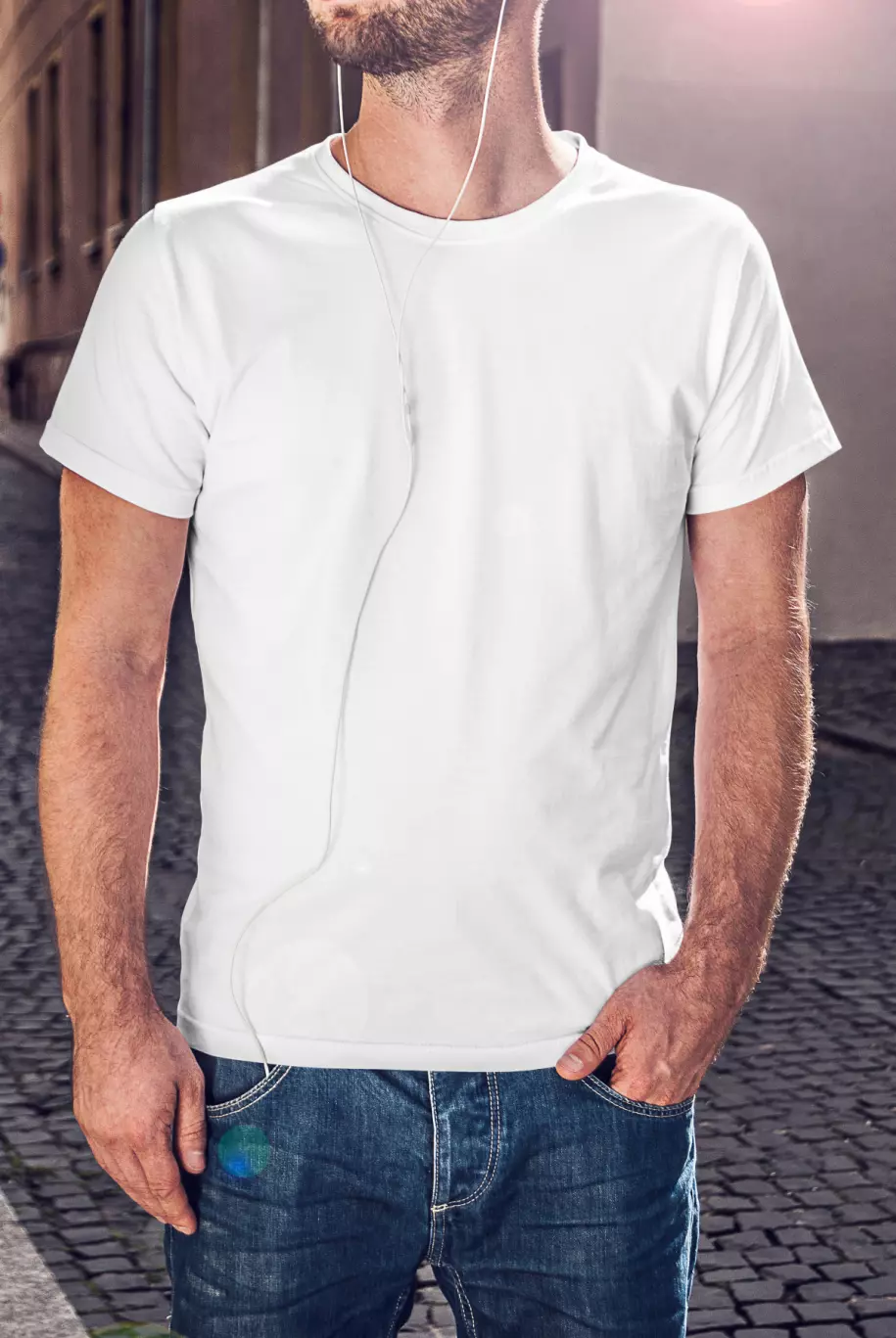 vertical mockup of men's t-shirt
