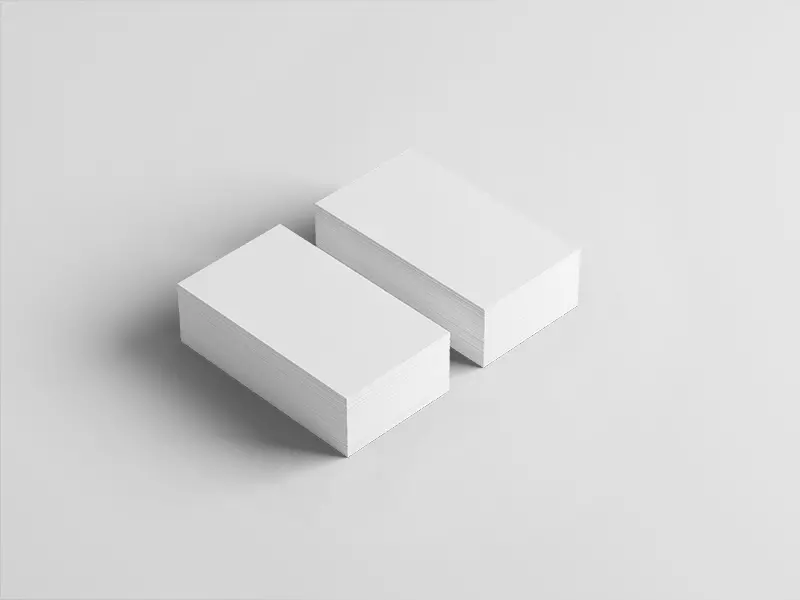 Download Mockup of two stacks of business cards
