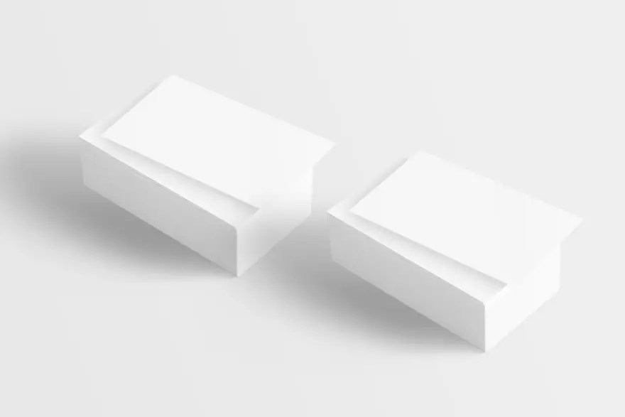Download Mockup with two stacks of business cards