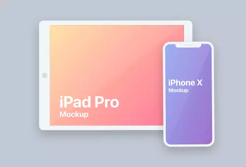 iPhone and iPad Pro PSD Mockup