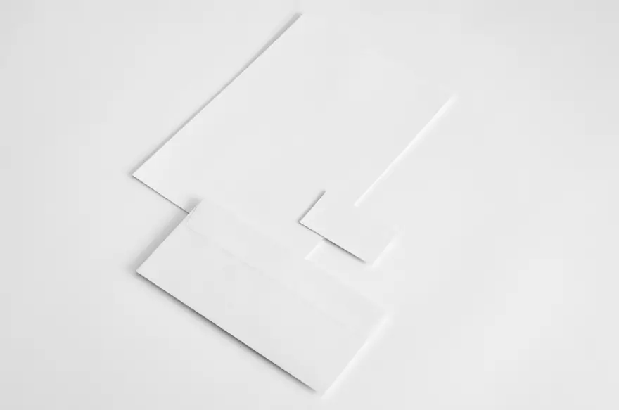 Download PSD mockup of a sheet of paper, business cards, envelope