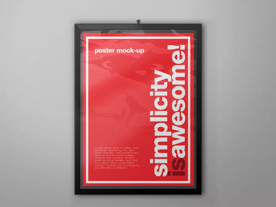 Framed poster PSD mockup