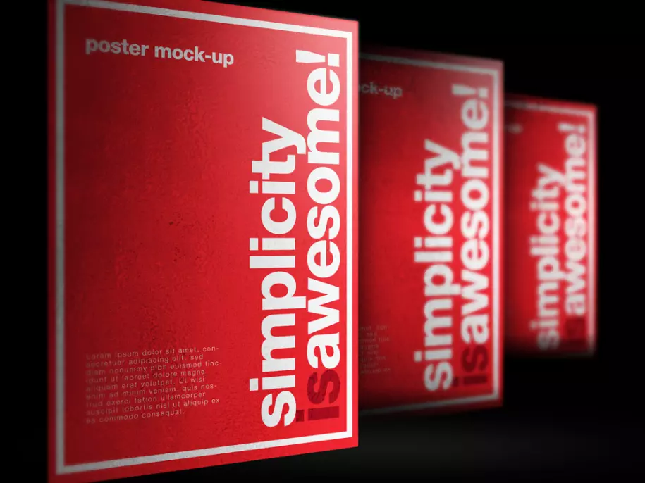 PSD mockup of three vertical posters
