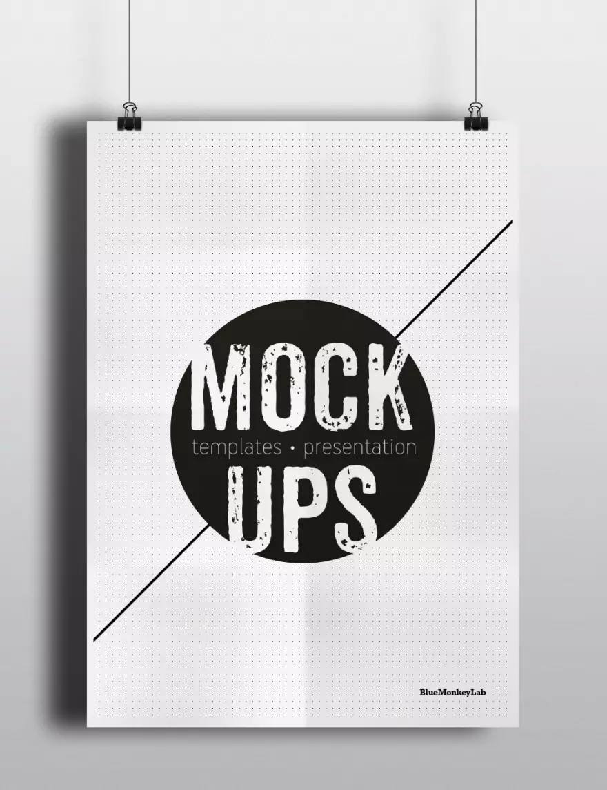 Download PSD mockup poster on a gray background