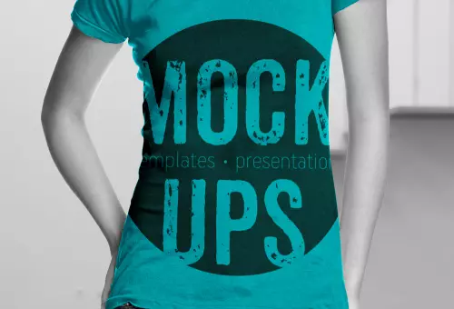 T-shirt PSD mockup on a monochrome background