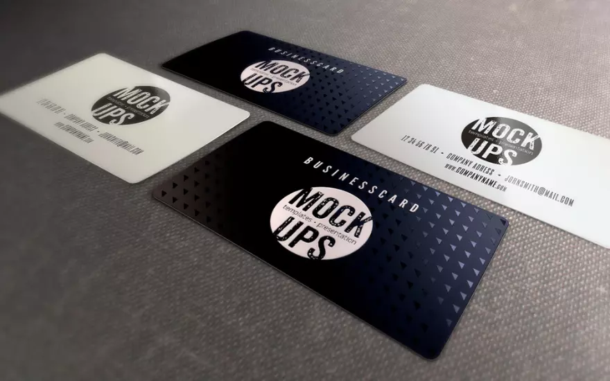 Download PSD mockup four business cards