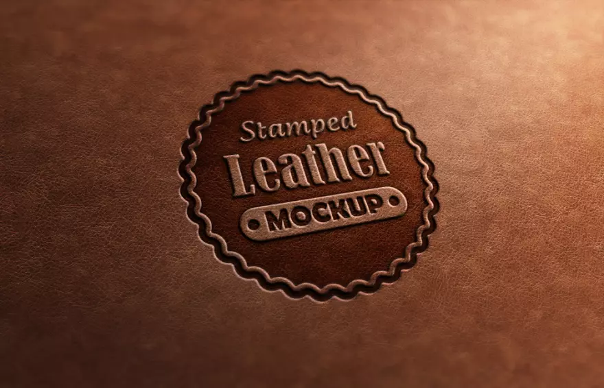 Download Leather logo PSD mockup 