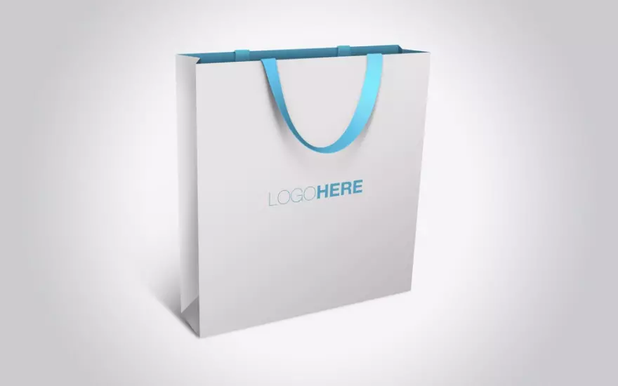 Download Paper gift bag PSD mockup with handles