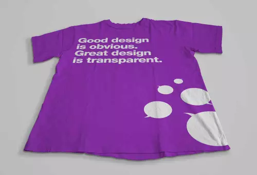Free purple t-shirt PSD mockup