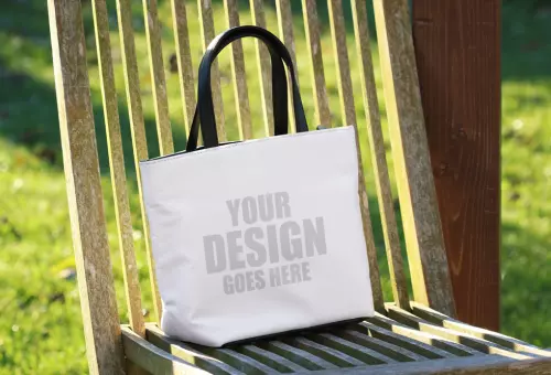 PSD mockup bag on a chair