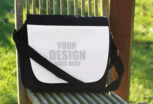 PSD mockup of a sports bag on a chair