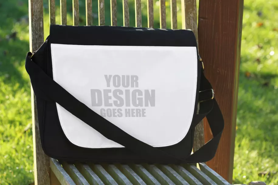 PSD mockup of a sports bag on a chair