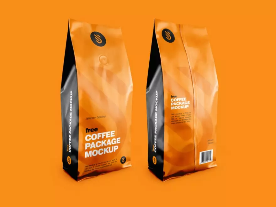 Download PSD mockup of two coffee packs