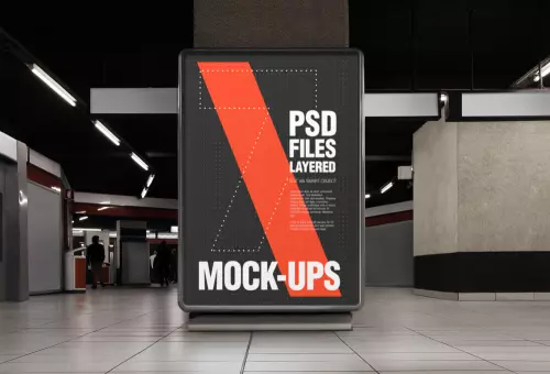 Lobby advertising PSD mockup