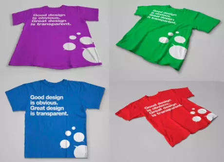 Colorful t-shirt PSD mockups