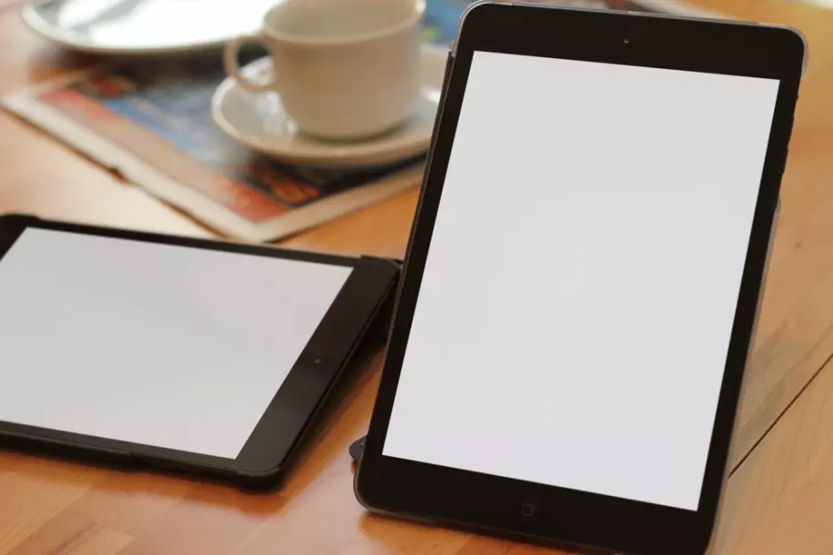 PSD mockup of two tablets (iPads)
