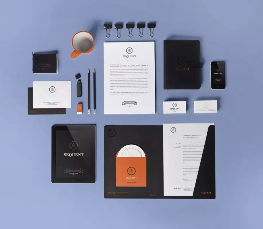 PSD mockup of business items