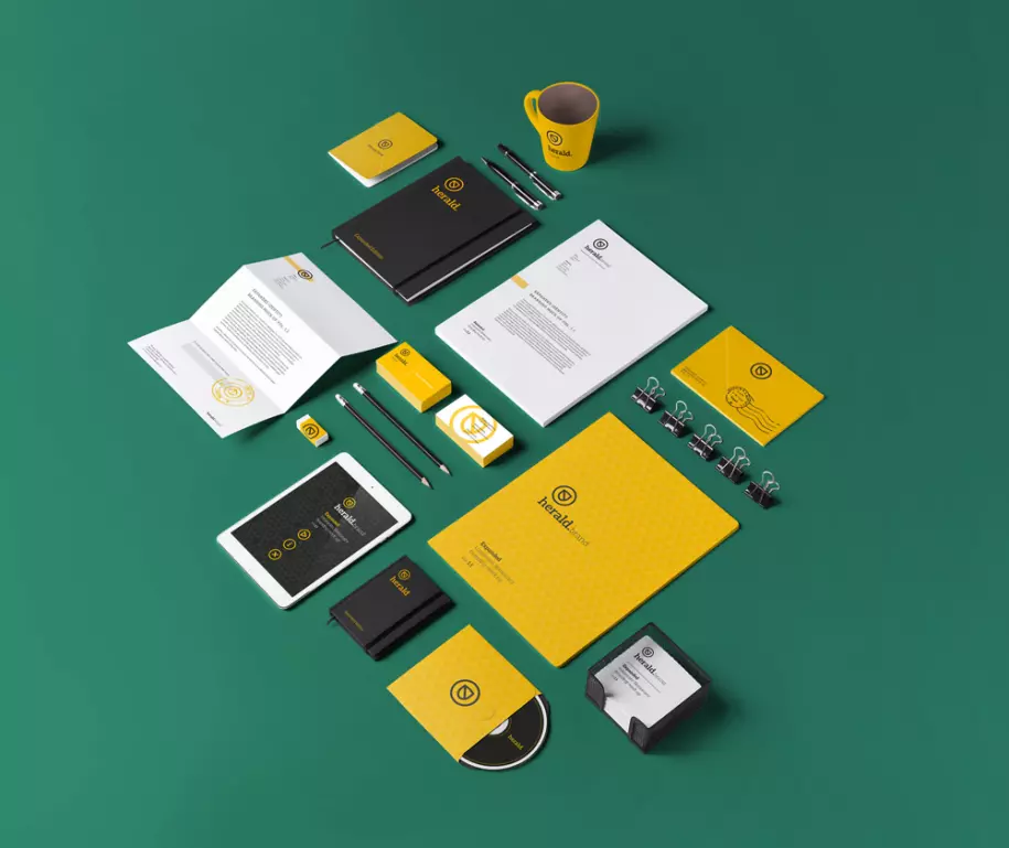 PSD mockup of a set of business components