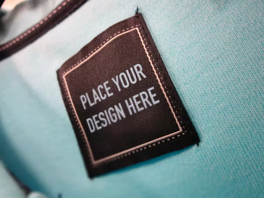 Download Patches on knitted fabric PSD mockup
