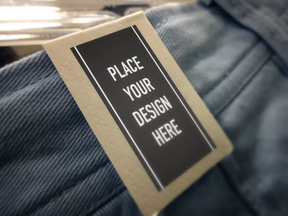 Clip with label PSD mockup