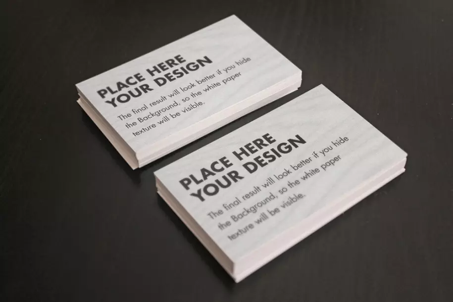 PSD mockup of two stacks of business cards
