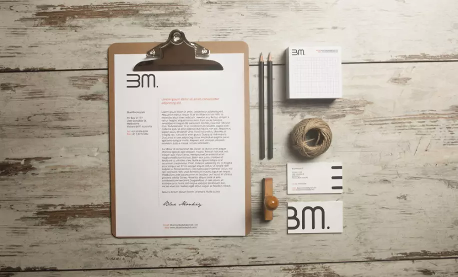 PSD mockup of a stationery tablet with business cards