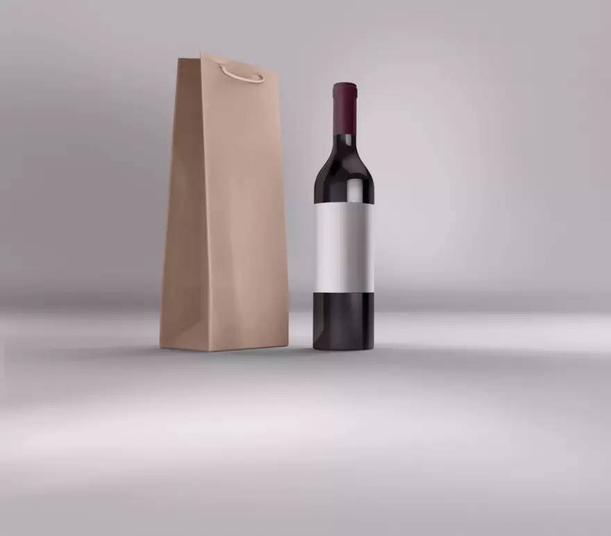 Download Bottle and bag mockup PSD
