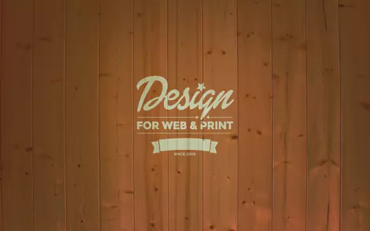 Logo mockups on wooden surface