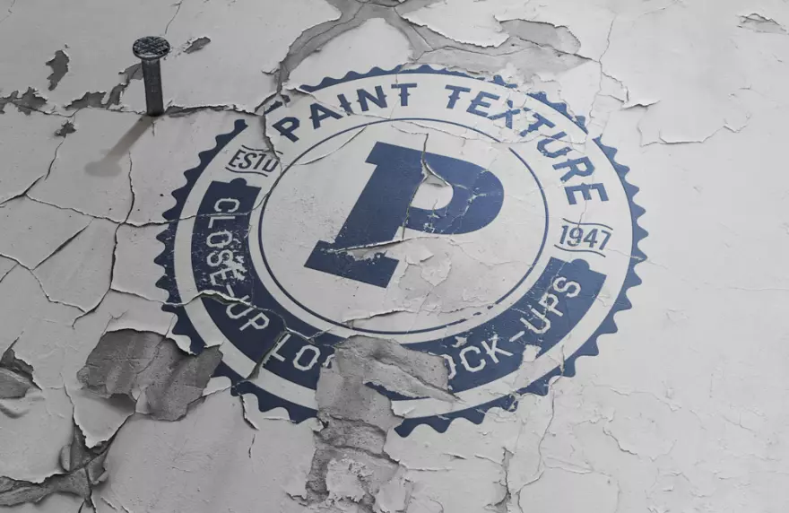 Download Logo PSD mockup on peeling paint