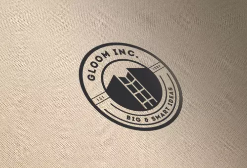 PSD logo mockup on fabric background