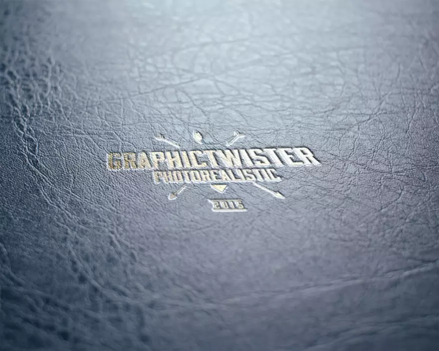 Download PSD mockup lettering on a leather surface