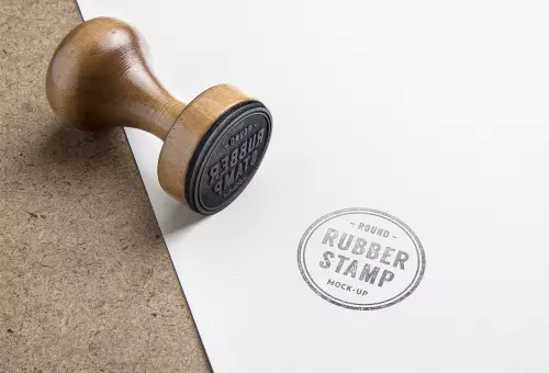 Round stamp PSD mockup
