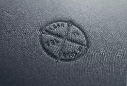 PSD mockup of logo stamping on fabric