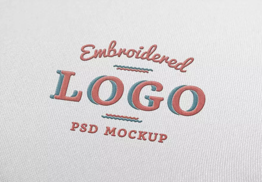 Download Embroidered logo PSD mockup