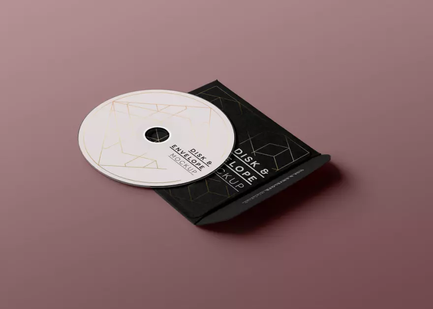 Download FREE PSD mockup of the CD and packaging-envelope