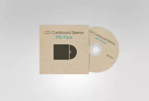 PSD mockup of a CD in a cardboard case