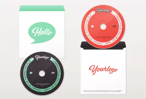 PSD mockup of two CDs with envelopes