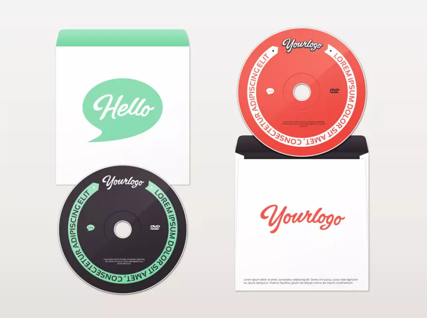 Download PSD mockup of two CDs with envelopes