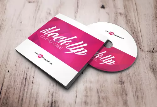 PSD mockup of a CD with a cardboard case