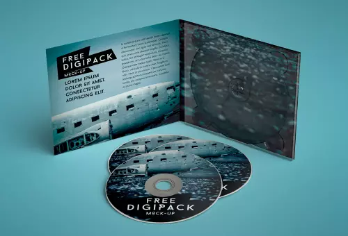 PSD mockup of three discs and a case