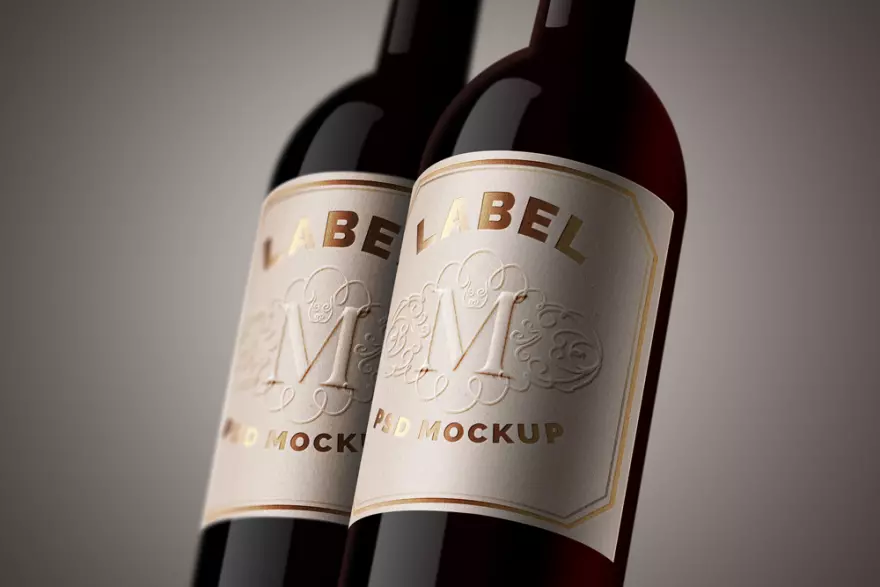 Download Bottle labels PSD mockup