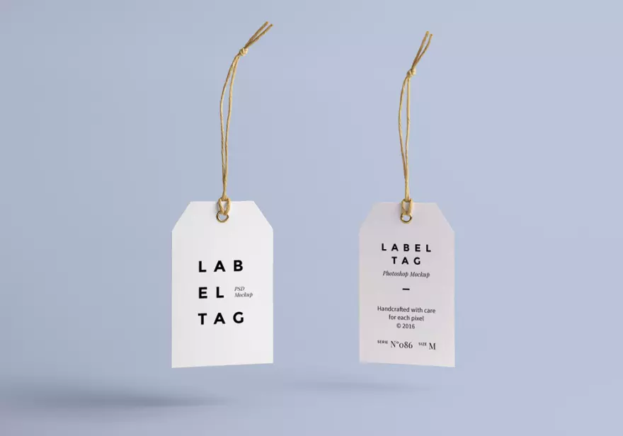 Download Two hanging labels PSD mockup