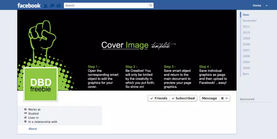 Скачать Facebook cover template PSD Mockup
