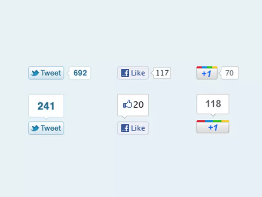 Download Like Twitter, Facebook and Google+ in PSD