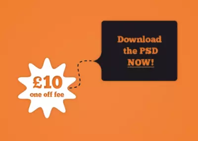 PSD layout of the price tag on the site