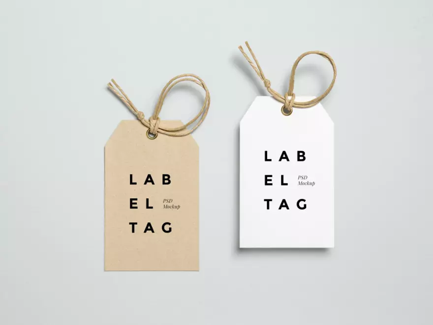 Download PSD mockup of two labels