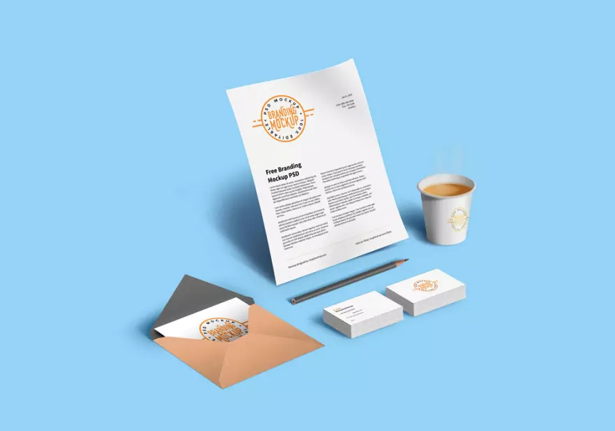 Download Mockup of business cards and letters