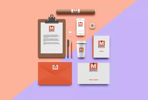 PSD mockup of corporate identity components