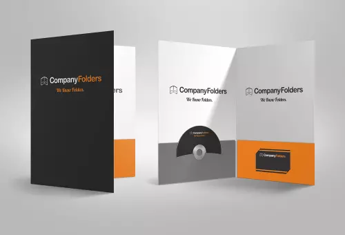 PSD mockup of two booklets with a CD and a business card